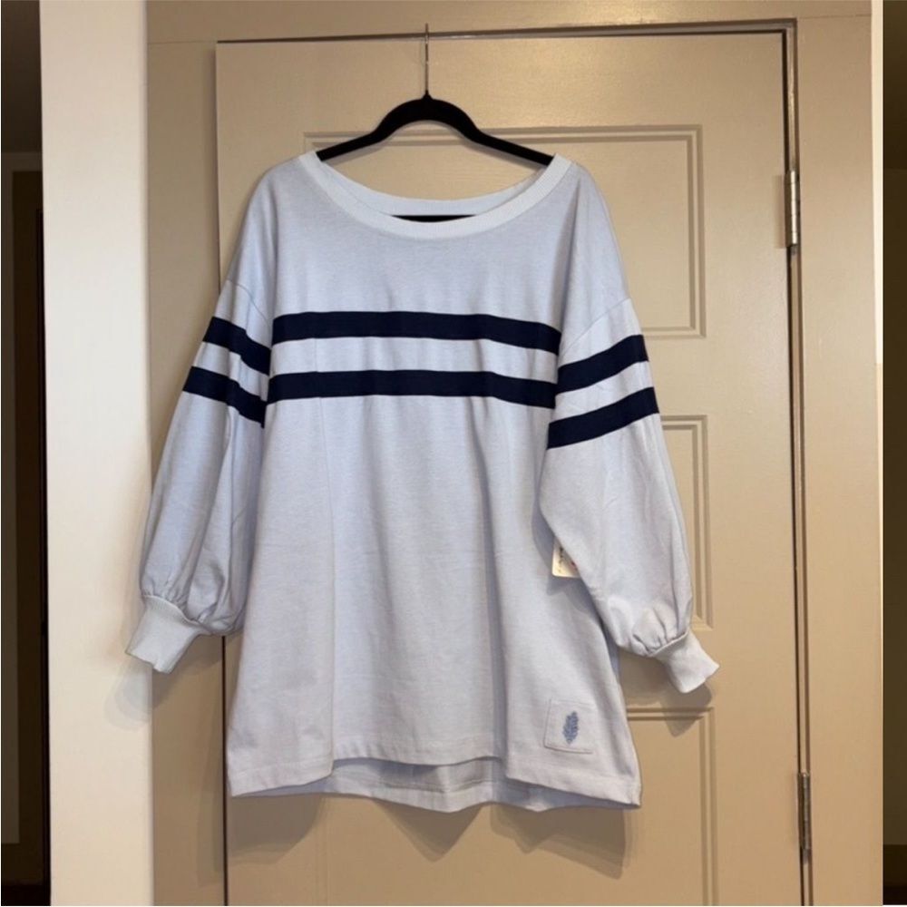 Free People Movement Post Up Layer Top in Ice Grey Blue FP Pullover - Picture 6 of 7